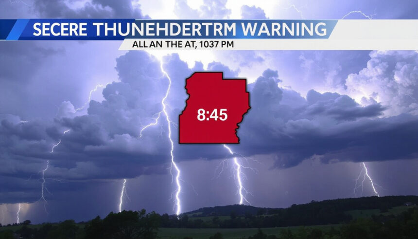 Figyelmeztetés a heves zivatarokra: Colbert, Franklin és Lawrence megyékben este 8:45-ig!